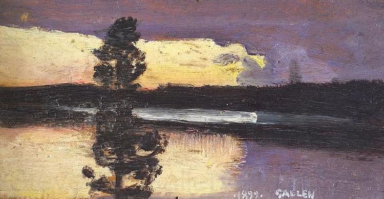 Akseli Gallen-Kallela Sunset Norge oil painting art